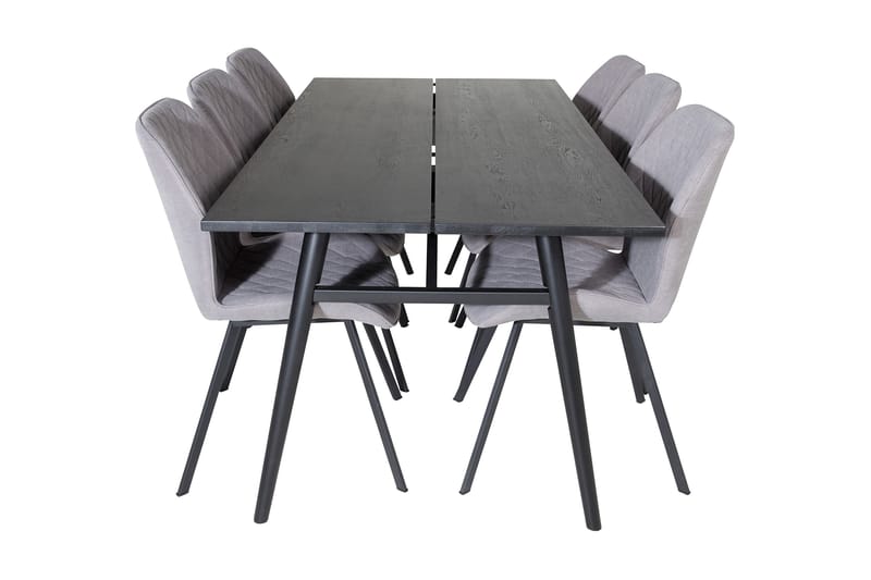 Zenazmi Forlengningsbar Spisegruppe 195 cm inkl. 6 Sumoas St - Svart/Grå - Møbler - Bord - Spisegruppe