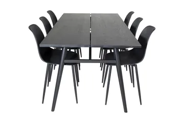Zenazmi Forlengningsbar Spisegruppe 195 cm inkl. 6 Ypas Stol - Svart - Møbler - Bord - Spisegruppe