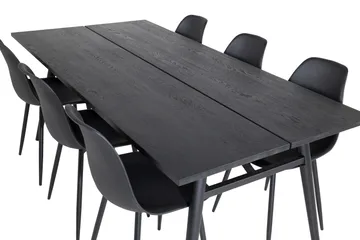 Zenazmi Forlengningsbar Spisegruppe 195 cm inkl. 6 Ypas Stol - Svart - Møbler - Bord - Spisegruppe