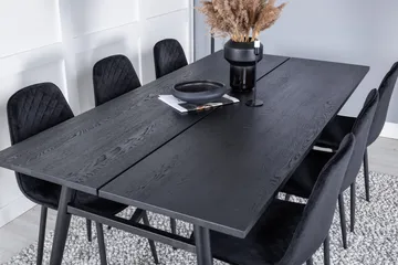 Zenazmi Forlengningsbar Spisegruppe 195 cm inkl. 6 Ypas Stol - Svart - Møbler - Bord - Spisegruppe