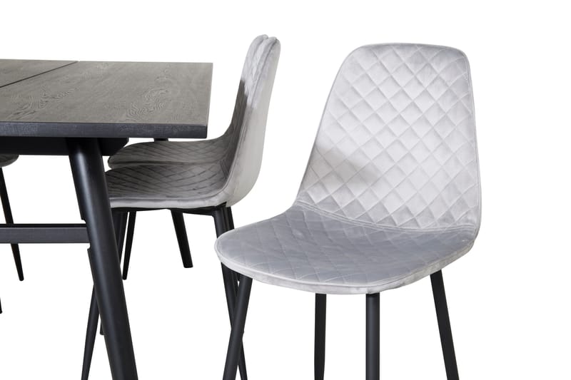 Zenazmi Forlengningsbar Spisegruppe 195 cm inkl. 6 Ypas Stol - Svart/Grå - Møbler - Bord - Spisegruppe