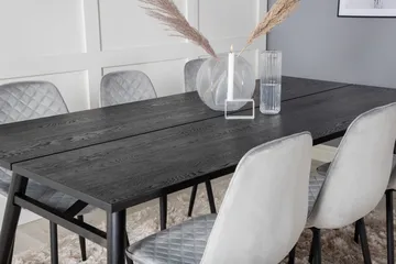 Zenazmi Forlengningsbar Spisegruppe 195 cm inkl. 6 Ypas Stol - Svart/Grå - Møbler - Bord - Spisegruppe