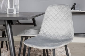 Zenazmi Forlengningsbar Spisegruppe 195 cm inkl. 6 Ypas Stol - Svart/Grå - Møbler - Bord - Spisegruppe