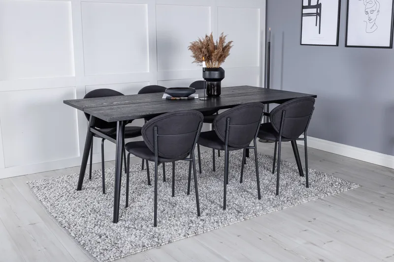 Zenazmi Spisebord 195 cm med 6 stk Moncoll Spisestol - Møbler - Bord - Spisegruppe