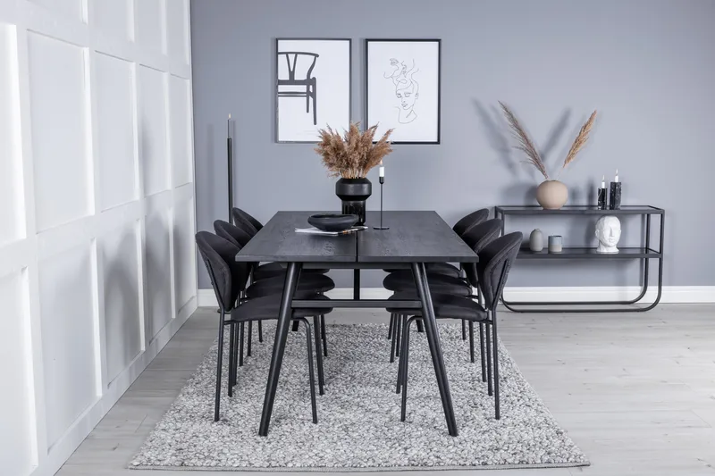 Zenazmi Spisebord 195 cm med 6 stk Moncoll Spisestol