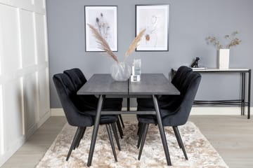 Zenazmi Spisegruppe 195 cm inkl. 6 Valera Lyx Fløyelsstoler - Svart - Møbler - Bord - Spisegruppe