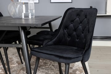 Zenazmi Spisegruppe 195 cm inkl. 6 Valera Lyx Fløyelsstoler - Svart - Møbler - Bord - Spisegruppe