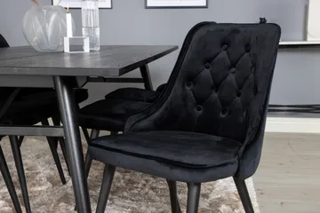 Zenazmi Spisegruppe 195 cm inkl. 6 Valera Lyx Fløyelsstoler - Svart - Møbler - Bord - Spisegruppe