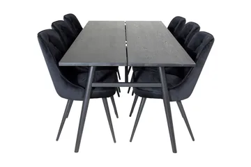 Zenazmi Spisegruppe 195 cm inkl. 6 Valera Lyx Fløyelsstoler - Svart - Møbler - Bord - Spisegruppe