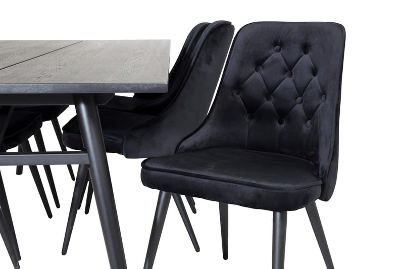 Zenazmi Spisegruppe 195 cm inkl. 6 Valera Lyx Fløyelsstoler - Svart - Møbler - Bord - Spisegruppe