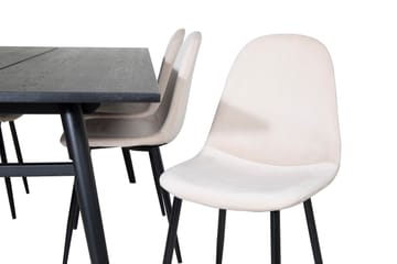 Zenazmi Spisegruppe 195 cm inkl. 6 Pontus Stoler - Svart/Beige - Møbler - Bord - Spisegruppe