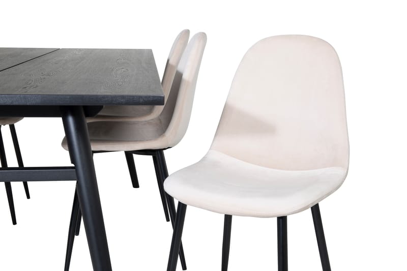 Zenazmi Spisegruppe 195 cm inkl. 6 Pontus Stoler - Svart/Beige - Møbler - Bord - Spisegruppe
