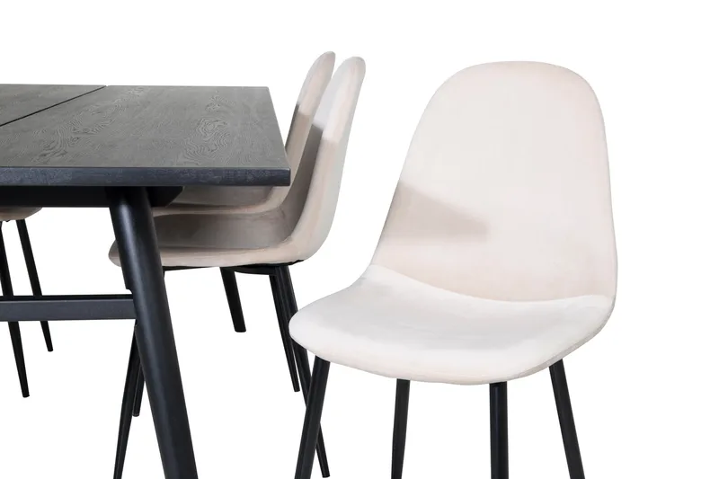 Zenazmi Spisegruppe 195 cm inkl. 6 Pontus Stoler - Svart/Beige - Møbler - Bord - Spisegruppe