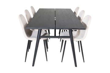 Zenazmi Spisegruppe 195 cm inkl. 6 Pontus Stoler - Svart/Beige - Møbler - Bord - Spisegruppe