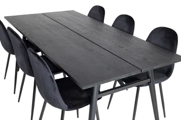 Zenazmi Spisegruppe 195 cm inkl. 6 Pontus Stoler - Svart - Møbler - Bord - Spisegruppe