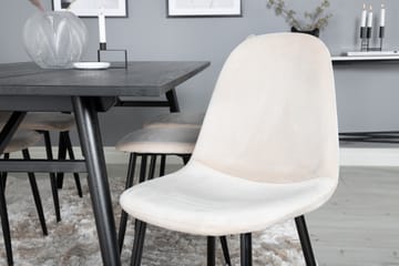 Zenazmi Spisegruppe 195 cm inkl. 6 Pontus Stoler - Svart/Beige - Møbler - Bord - Spisegruppe