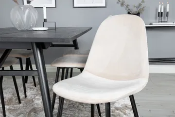 Zenazmi Spisegruppe 195 cm inkl. 6 Pontus Stoler - Svart/Beige - Møbler - Bord - Spisegruppe