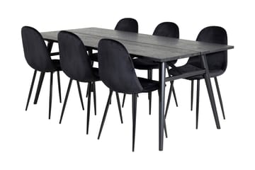 Zenazmi Spisegruppe 195 cm inkl. 6 Pontus Stoler - Svart - Møbler - Bord - Spisegruppe