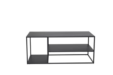 Staal 50 cm Rektangulært Sofabord med Hyller i Metall - Svart - Møbler - Bord - Sofabord & salongbord