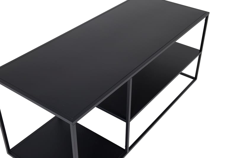 Staal 50 cm Rektangulært Sofabord med Hyller i Metall - Svart - Møbler - Bord - Sofabord & salongbord