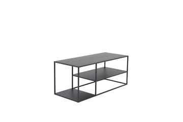 Staal 50 cm Rektangulært Sofabord med Hyller i Metall - Svart - Møbler - Bord - Sofabord & salongbord