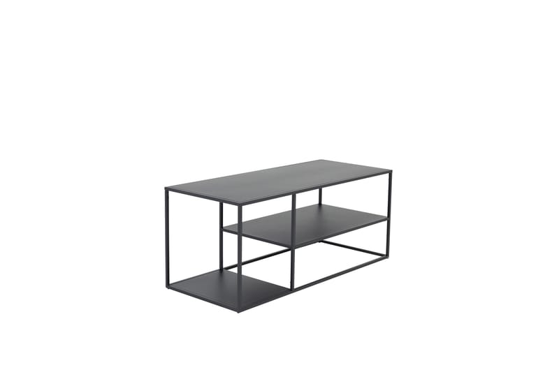 Staal 50 cm Rektangulært Sofabord med Hyller i Metall - Svart - Møbler - Bord - Sofabord & salongbord