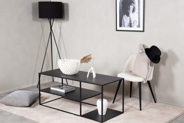 Staal 50 cm Rektangulært Sofabord med Hyller i Metall - Svart - Møbler - Bord - Sofabord & salongbord