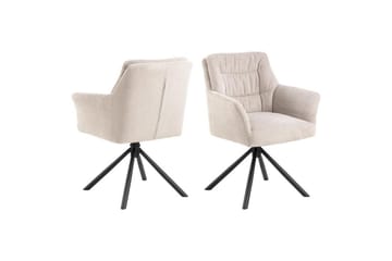 Stabby Rund Spisegruppe 110 cm + 4 stk. Spisestoler - Svart/Hvit/Beige - Møbler - Bord - Spisegruppe
