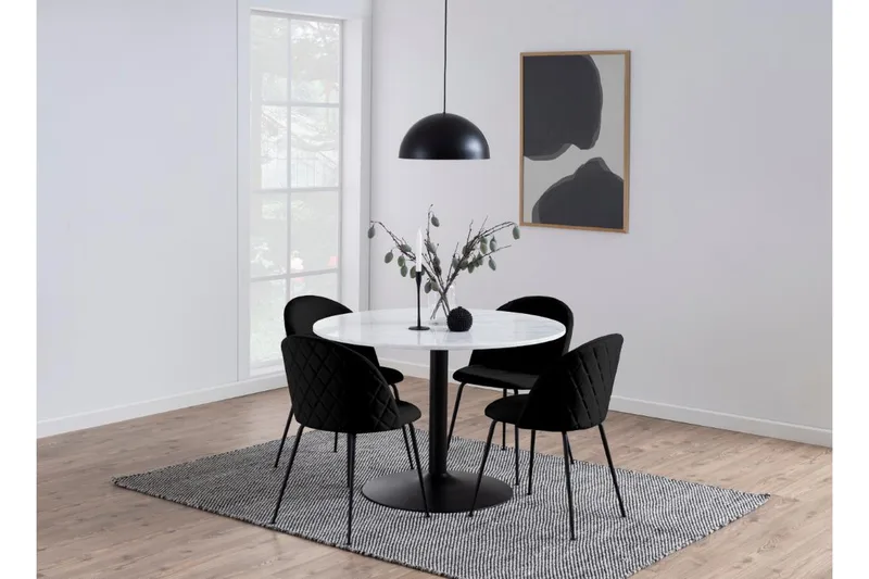 Stabby Spisebord 110x110 cm Rundt - Hvit - Møbler - Bord - Spisebord & kjøkkenbord