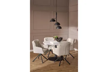 Stabby Spisebord 110x110 cm Rundt - Hvit - Møbler - Bord - Spisebord & kjøkkenbord