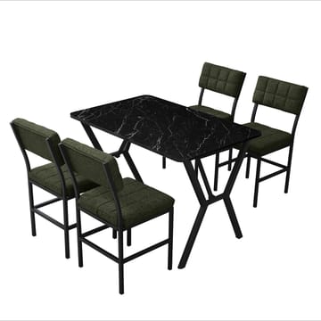 Stedum spisegruppe bord 110 cm + 4 stoler - Grønn og Svart - Møbler - Bord - Spisegruppe