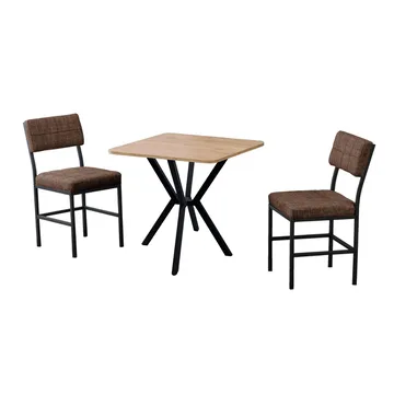 Stedum spisegruppe bord 70 cm + 2 stoler - Brun og Valnøtt - Møbler - Bord - Spisegruppe