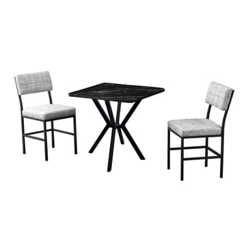 Stedum spisegruppe bord 70 cm + 2 stoler - Grå og Svart - Møbler - Bord - Spisegruppe