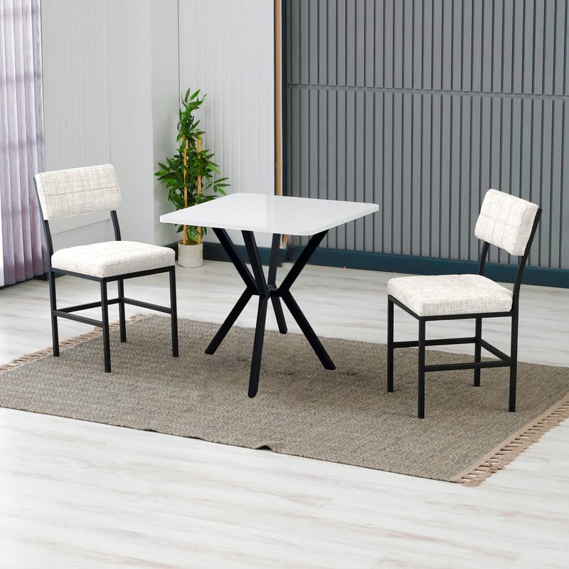 Stedum spisegruppe bord 70 cm + 2 stoler - Krem Hvit - Møbler - Bord - Spisegruppe