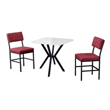 Stedum spisegruppe bord 70 cm + 2 stoler - Vinrød Hvit - Møbler - Bord - Spisegruppe