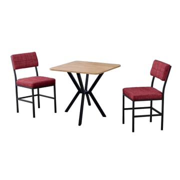 Stedum spisegruppe bord 70 cm + 2 stoler - Vinrød Valnøtt - Møbler - Bord - Spisegruppe