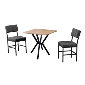 Stedum spisegruppe bord 70 cm + 2 stoler - Antrasitt/Valnøtt - Møbler - Bord - Spisegruppe