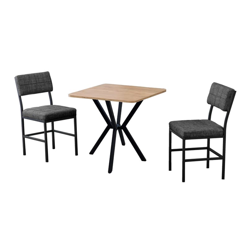 Stedum spisegruppe bord 70 cm + 2 stoler, Antrasitt/Valnøtt