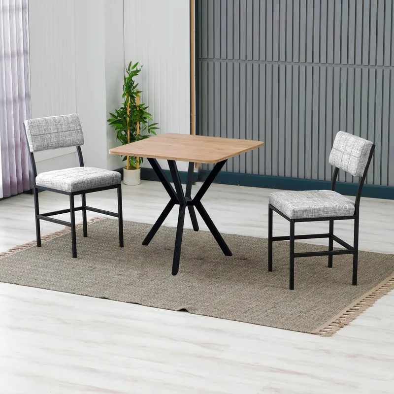 Stedum spisegruppe bord 70 cm + 2 stoler - Grå Valnøtt - Møbler - Bord - Spisegruppe