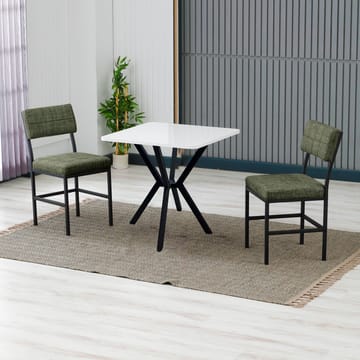 Stedum spisegruppe bord 70 cm + 2 stoler - Grønn Hvit - Møbler - Bord - Spisegruppe