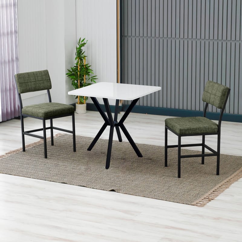 Stedum spisegruppe bord 70 cm + 2 stoler - Grønn Hvit - Møbler - Bord - Spisegruppe