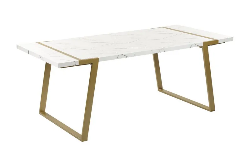 Stensby Spisebord 90x200 cm, Hvitt Gull