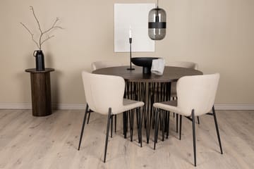 Stone Matgruppe 120 cm Rund med 4 Modesto stoler - Mørk grå - Møbler - Bord - Spisegruppe