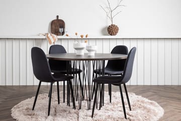 Stone Matgruppe 120 cm Rund med 4 Polar stoler - Sort - Møbler - Bord - Spisegruppe