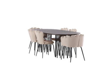 Stone Matgruppe 220 cm Oval med 2 Limhamn stoler - Beige - Møbler - Bord - Spisegruppe