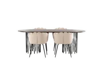 Stone Matgruppe 220 cm Oval med 4 Limhamn stoler - Beige - Møbler - Bord - Spisegruppe