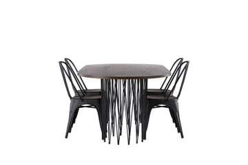 Stone Matgruppe 220 cm Oval med 4 Tempe Stoler - Svart - Møbler - Bord - Spisegruppe