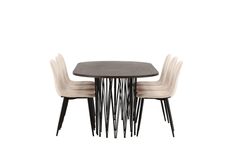 Stone Matgruppe 220 cm Oval med 6 Polar stoler - Beige - Møbler - Bord - Spisegruppe
