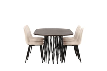 Stone Matgruppe 220 cm Oval med 6 Polar stoler - Beige - Møbler - Bord - Spisegruppe