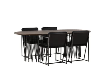 Stone spisebord 220x100x74 cm ovalt med 4 Richmond spisestoler - Møbler - Bord - Spisegruppe
